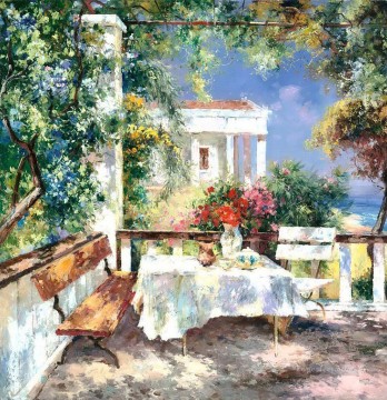 海辺の花木庭園の夏の午後 Oil Paintings